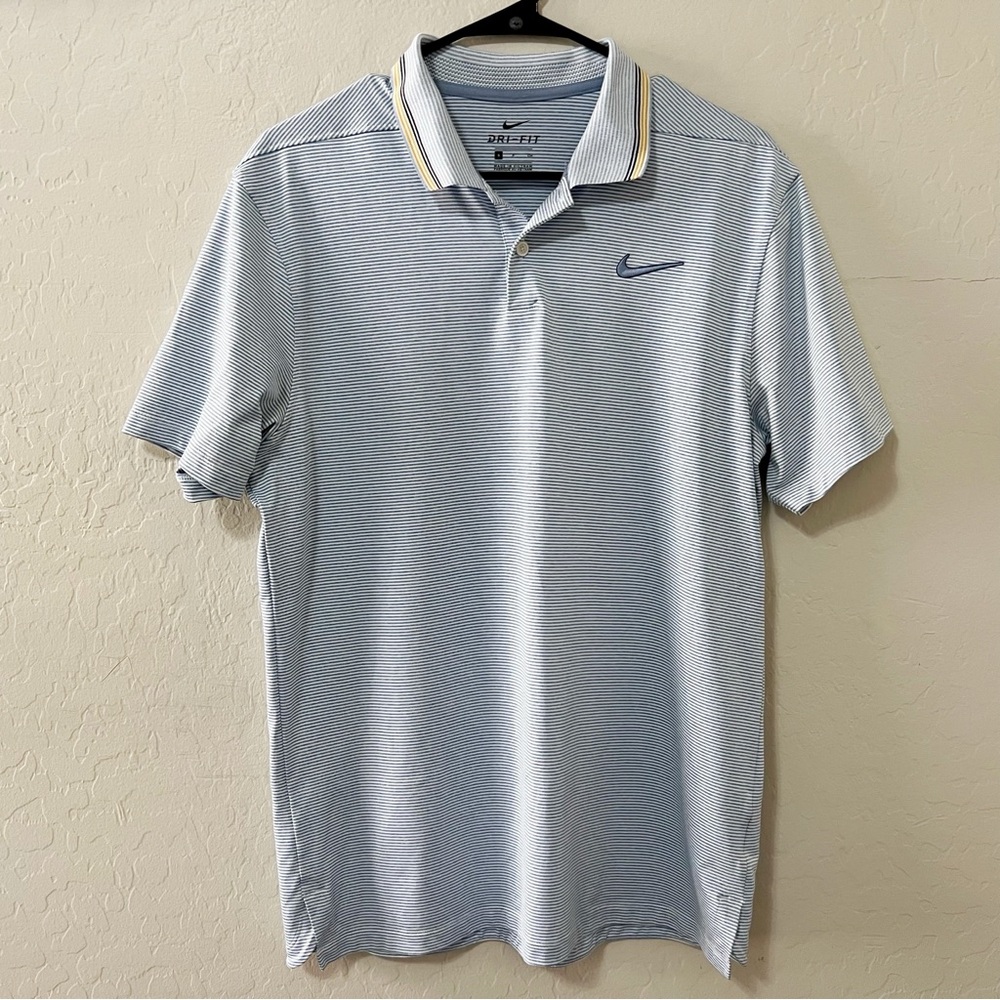 Nike Dri-Fit Blue Pinstriped Polo Shirt